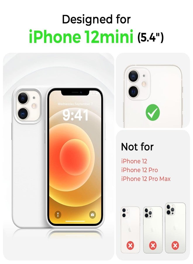 AOTESIER Shockproof Designed for iPhone 12 Mini Case, Food Grade Liquid Silicone Phone Case with [Soft Anti-Scratch Microfiber Lining] Drop Protection 5.4 inch Slim Thin Cover, White - Image 5